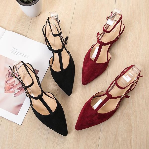 

dress shoes arrival women sandals fashion pointed toe summer buckle elegant party high heels woman, Black