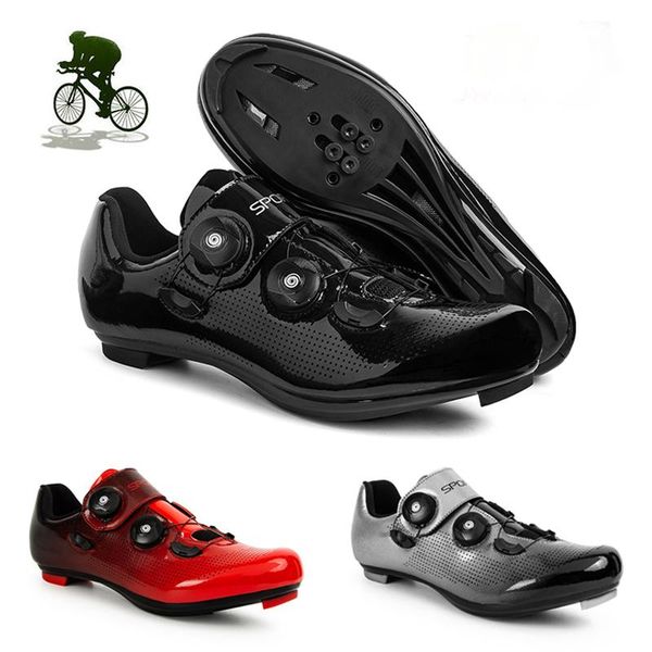 

cycling footwear professional athletic shoes flat mtb sneakers men self-locking road route bike women racing, Black