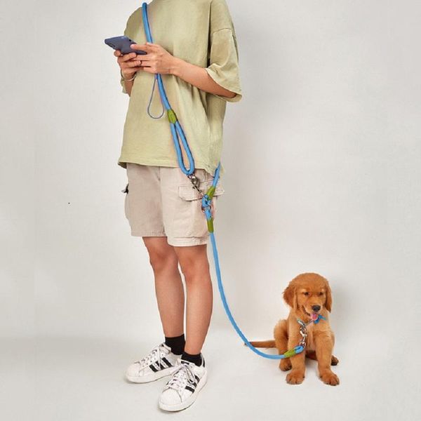 

hands dog leash diagonally across shoulder walks pet running traction ropes for outing collars & leashes