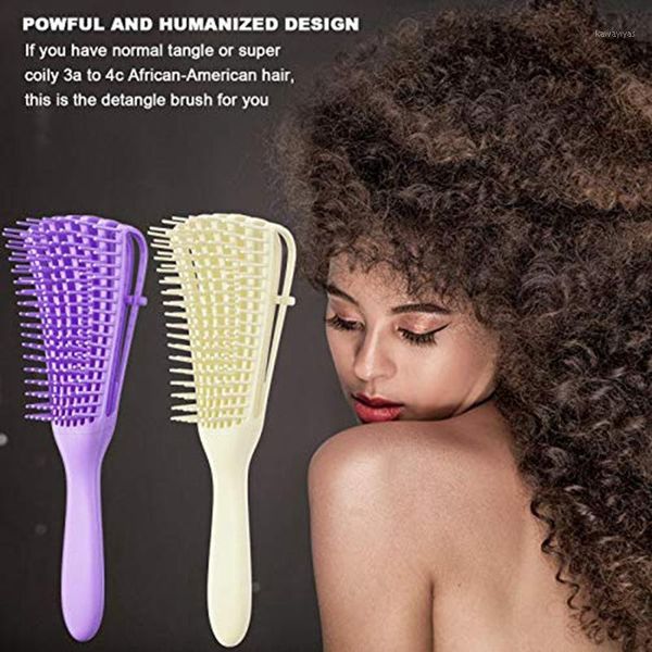 

pieces detangling brush for afro america/african hair textured 3a to 4c kinky wavy/longhair brushes1, Silver