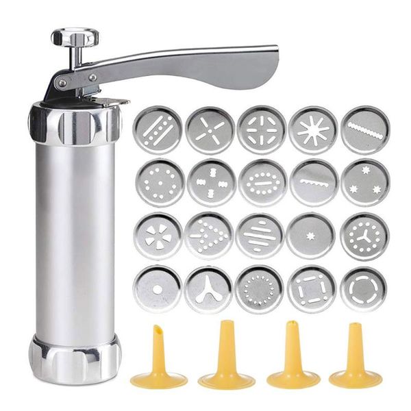 

baking & pastry tools biscuit cookie making maker pump press machine cake decor 20 moulds+ 4 nozzles moulds