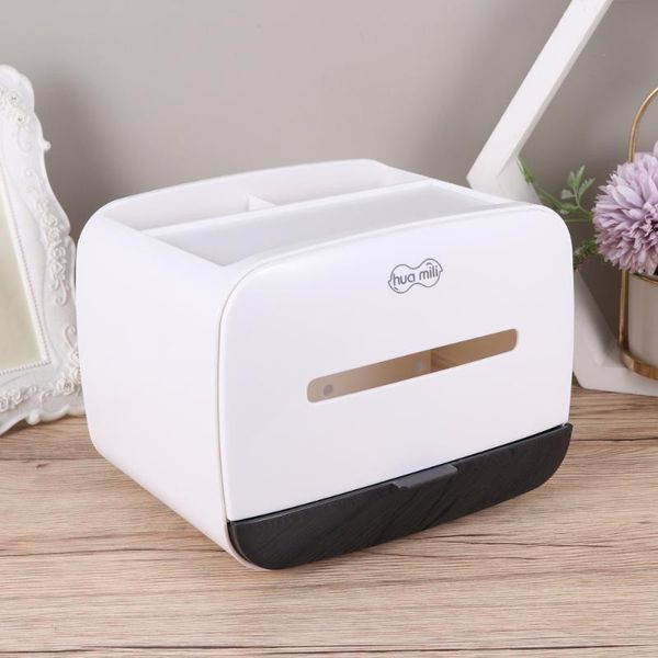 

tissue boxes & napkins creative box simple holder cosmetic storage case elegant for desk home (white)