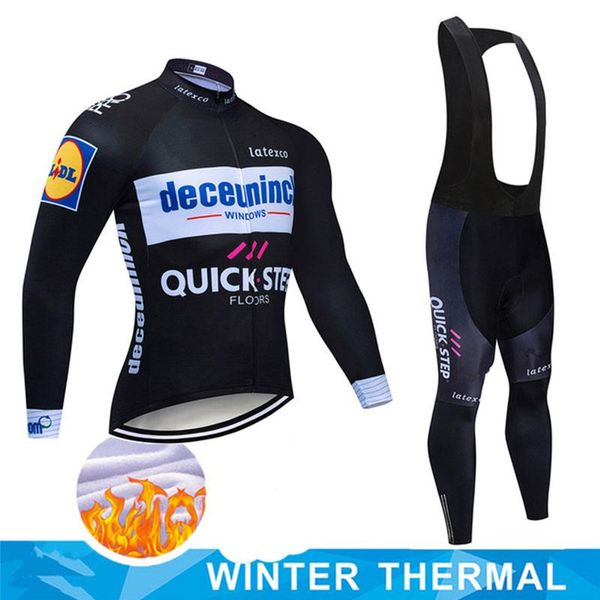 

racing sets winter cycling set 2021 thermal fleece long sleeve sportswear keep warm premium bicycle team pro jersey suit, Black;blue