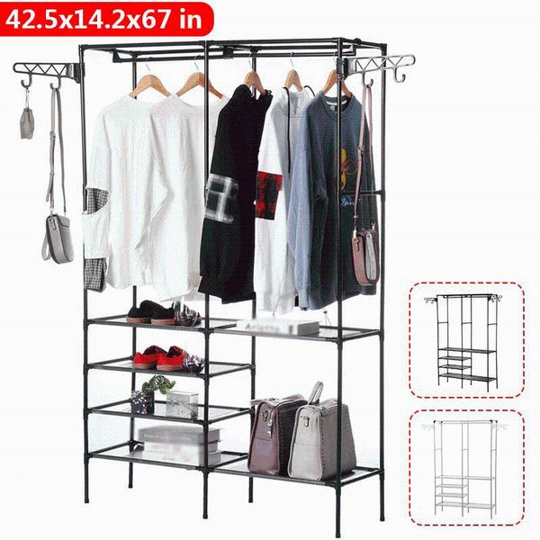 

clothing & wardrobe storage creative furniture durable clothes rail rack garment hanging display stand shoe shelf heavy duty floor hanger