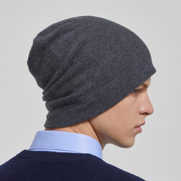 

beanies basic pure wool hat men's outdoor knitting versatile warm skiing cold