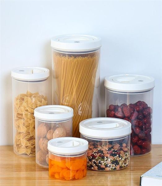 

300/600/1000/700//1500/2500ml airtight container set plastic kitchen refrigerator pp round tank transparent sealed storage bottles & jars