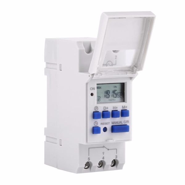 

timers microcomputer electronic weekly programmable digital timer switch time relay control 220v 110v 12v 24v ac 25a din rail mount