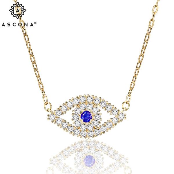 

pendant necklaces 2021 trendy ladies evil eye necklace for woman copper inlaid cubic zirconia fashion jewelry turkish eyes, Silver