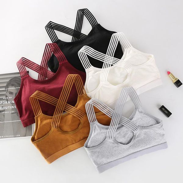 

sports bra running gym yoga vest sport sportswear for women girls shockproof breathable fitness cross back straps outfit