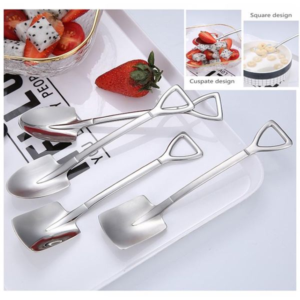 

stainless steel spoon iron shovel honey spoons tablespoons tea dessert ice cream coffee cutlery set kitchen