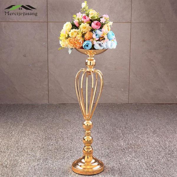 

vases 12pcs/lot flower floor metal vase plant floral holder pot road lead for home/wedding corridor decoration g171