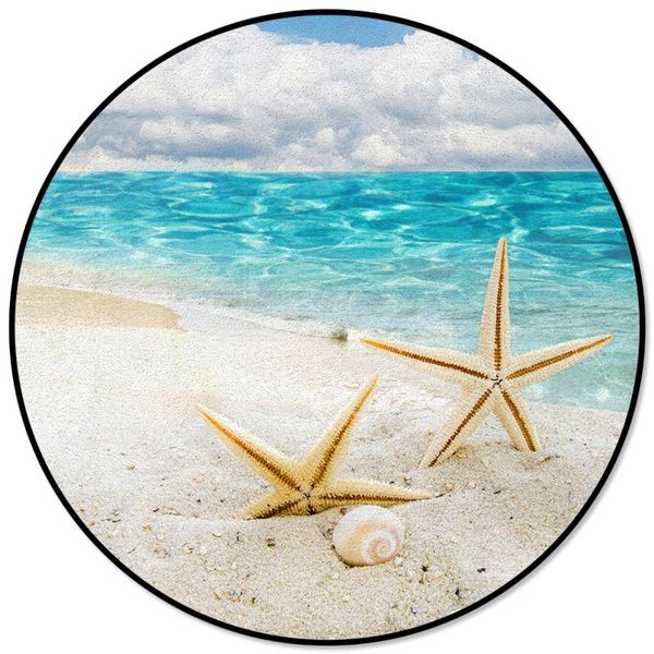 

carpets creative rugs for children rooms sea beach starfish pattern round carpet rug home living room bedroom
