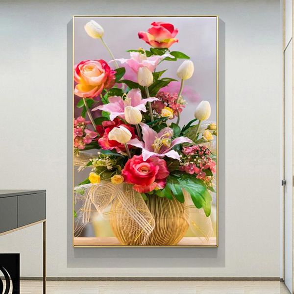 

diamond painting 5d diy embroidery flower arrangement full scenery vase home decoration handicraft holiday gift
