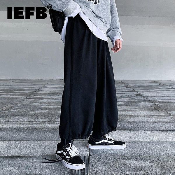 

men's pants iefb autumn wide leg 2021 tide japam korean streetpants ankle length trousers black grey causal bottoms 9y8775