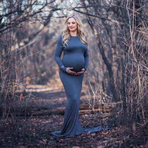 Abito da donna premaman per fotografia Lunghezza pavimento Abito lungo in seta di latte per la madre Abito da gravidanza Abito in gravidanza Nuovo