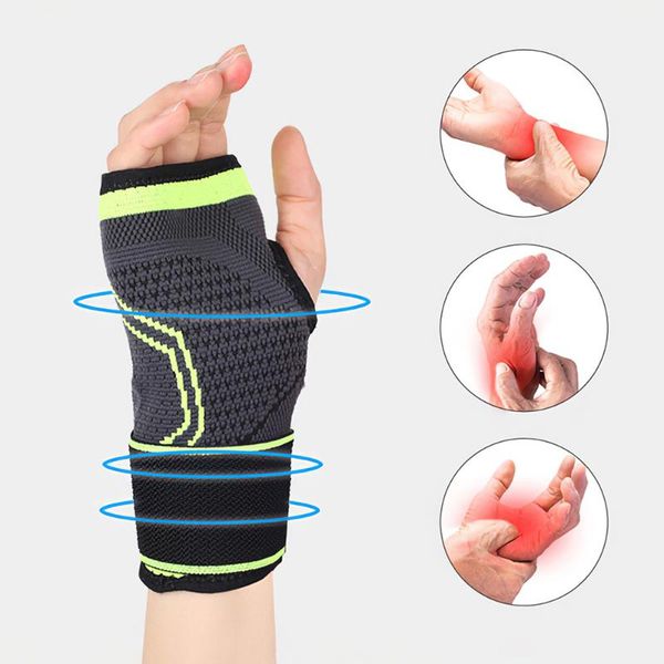 

wrist support m/l/xl fitness palm bracer elastic bandage hand sport wristband gym brace wrap carpal tunnel, Black;red