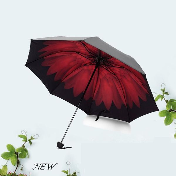 

umbrellas fashion multifunction umbrella rain women three-fold guarda-chuva thick paraguas parapluie features parasols,z3782