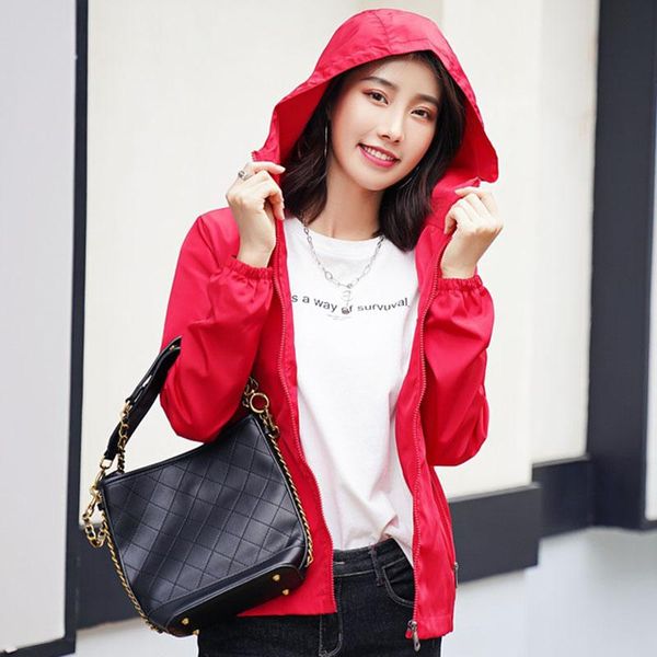 

ladies hooded short jacket spring autumn 2021 loose women's windbreaker coat vestidos large size 5x casual lcasaco feminino jackets, Black;brown