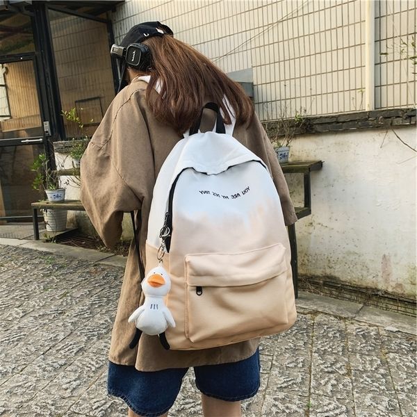 

schoolbag female korean version harajuku ulzzang high school junior students backpack graffiti gradual personality fashion ins
