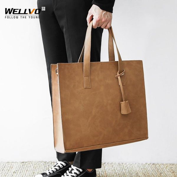 

briefcases men's briefcase handbag female lawyer bag leather business vintage for lapstorage documents tote bags x1c