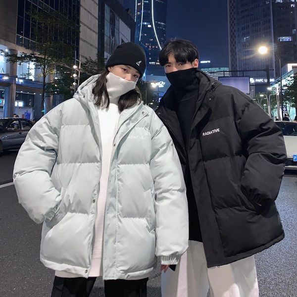 

men's jackets 2021korean winter warm men parkas women oversized outwear solid color hooded thicken coats parka, Black;brown