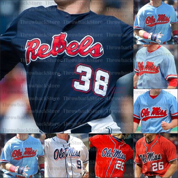 

2021 ncaa ole miss college baseball jerseys tyler keenan servideo anthony tim elko peyton chatagnier lance lynn rolison cozart dunhurst bake, Black