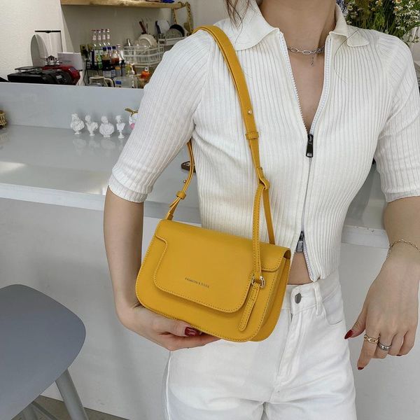 

bag women's 2021 solid color pu french minimalist design single shoulder fashion small square bags