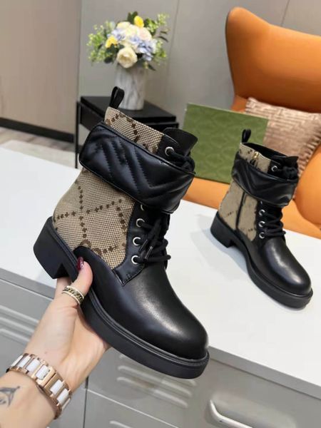 Klassische, luxuriöse Martin-Stiefel aus Leder für Damen mit Schnürung und flachem Boden, bequem, rutschfest, verschleißfest, Stiefeletten mit Reißverschluss, Designer-Modeschuhe, Größe 35–41