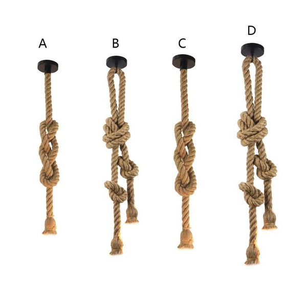 

single/double head e27 rope pendant lamp vintage chandelier(without bulb) lamps