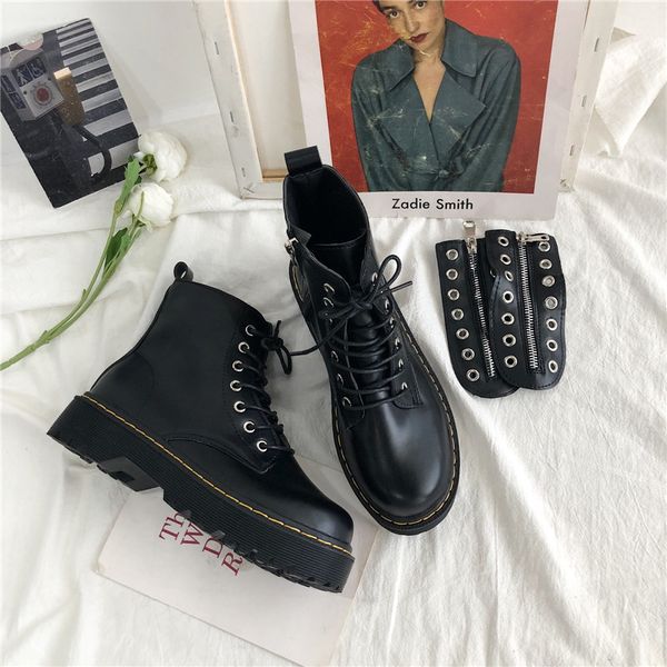 

dress shoes women ankle boots 3.5cm heel round toe black zip winter with plush warm fashion for woman botas mujer 35-40 d9ja
