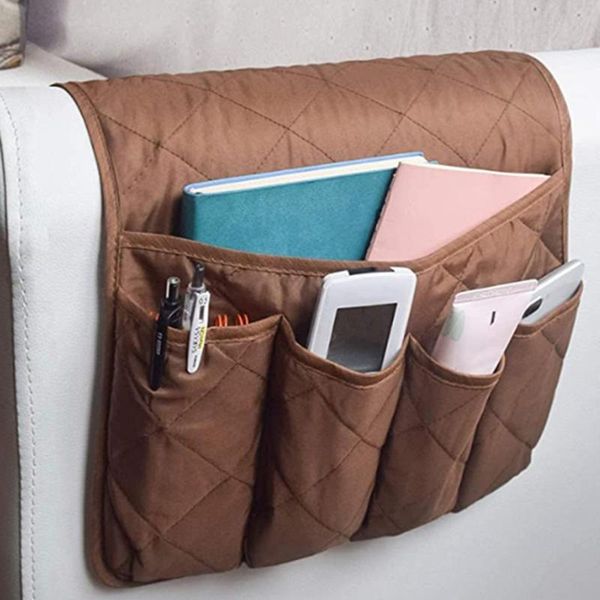 

storage bags polyester control hanging caddy bedside couch organizer bed holder pockets pocket sofa book