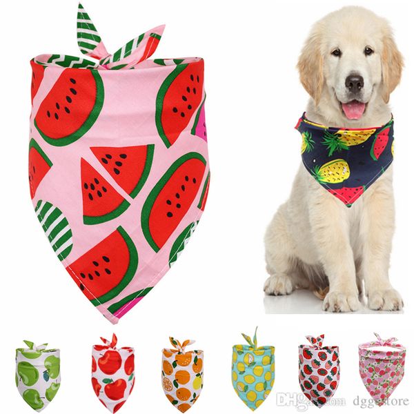 

Dog Apparel Bandanas Hawaii Fruit Dogs Bandana Triangle Soft Puppy Accessories For Small Medium Large Doggy Cats Washable Pet Dogg, Mix color(a1-a23)