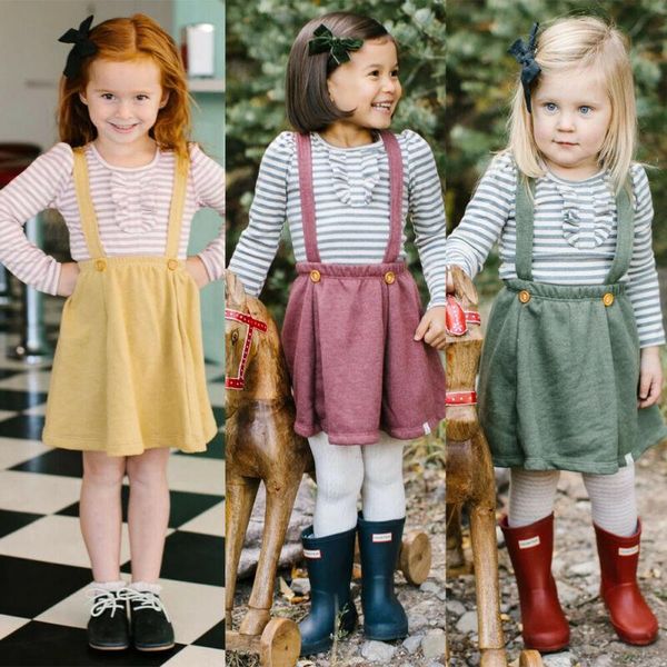 

kids baby girls cotton pleated skirts sleeveless tutu skirt holiday party casual outfits clothes, Blue