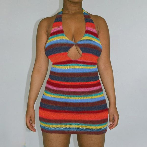 

women's swimwear women beach dress bathing suit 2021 summer cover up with neck backless hollow out buttock print polyester for pareo, White;black