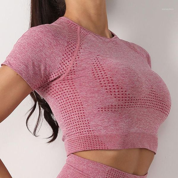 

yoga outfit woman sports shirts sport seamless workout shirt gym wear fitness crop female clothes