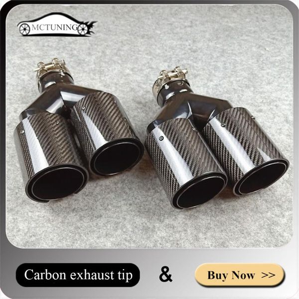 

motorcycle exhaust system 1 pair y style dual pipe for m performance muffler tips m2 m3 m4 m5 m6 carbon fiber glossy black car