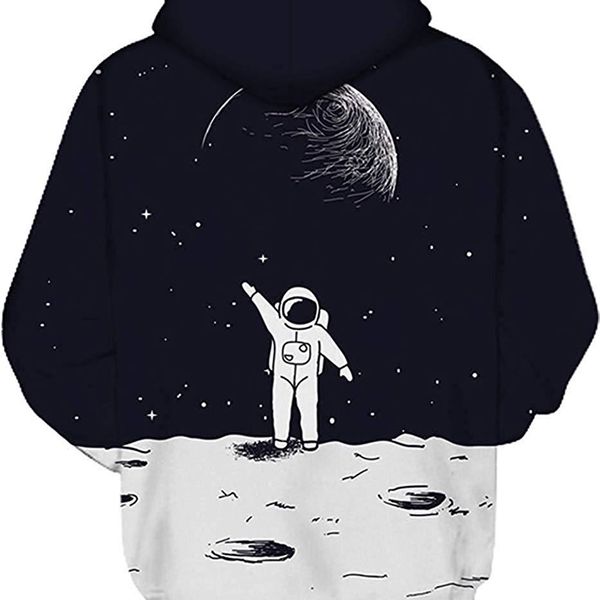 

spaceman women's 3d printed sweaters fashion hoodies sweatshirts men's, White;black