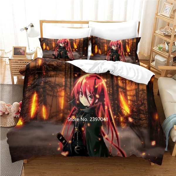 

japanese anime down duvet covered pillow case 3d-printed boys and girls cartoon bedding set single double  king full size sets