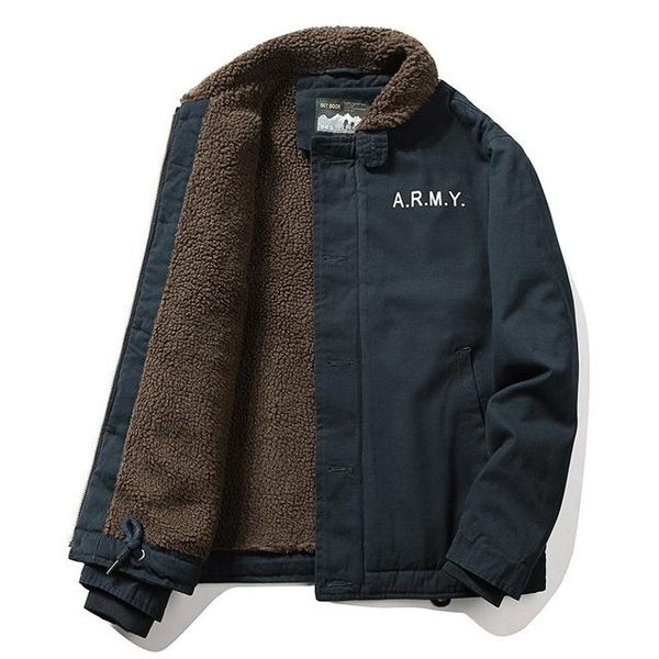 

men's jackets jacket men imitated lamb fur short winter thick collar plus fleece tooling bomber cotton clothes, Black;brown