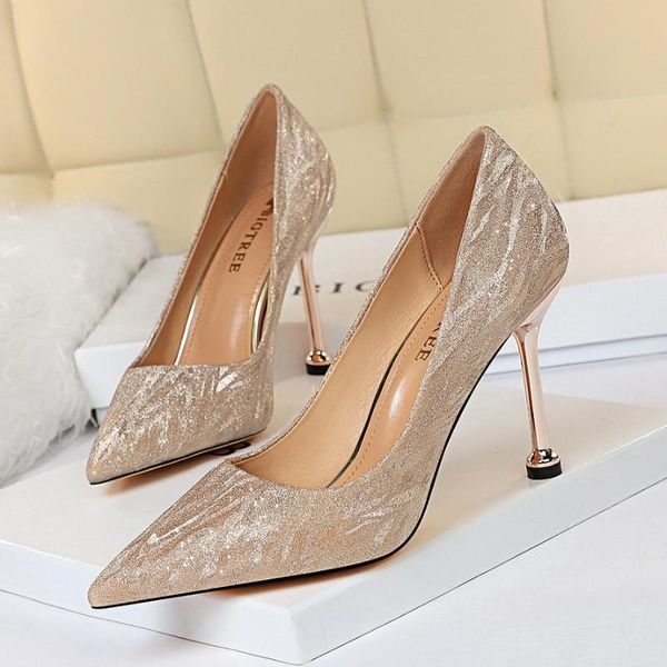 

dress shoes high heel dance club female sense sequins heels 2021 luxury party wedding, Black
