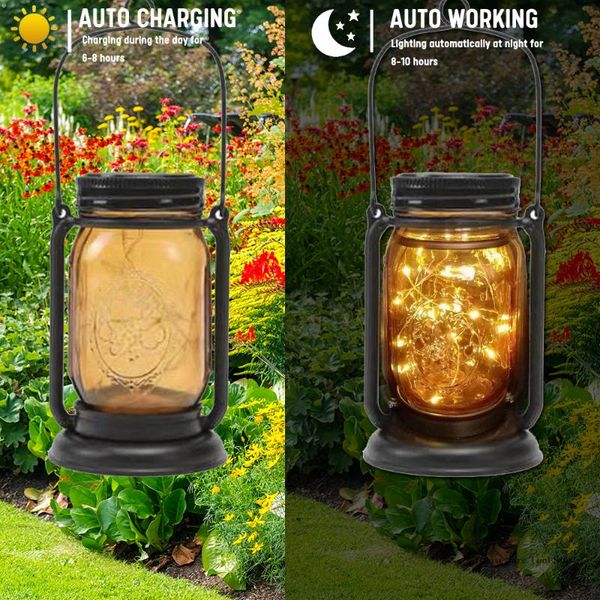 

lawn lamps 2pcs mason jar lid fairy string solar powered led lights lamp garden home party decoration