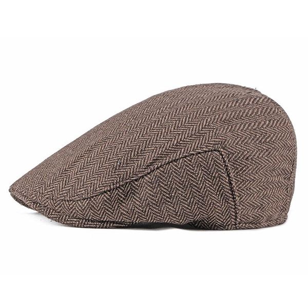 

berets fashion plaid beret versatile classic with a little elastic hats men's casual hat caps, Blue;gray