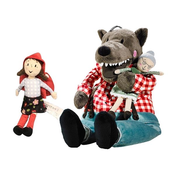

45cm lufsig new pluche 30cm redcap toys filled wolf and grandma pop poison
