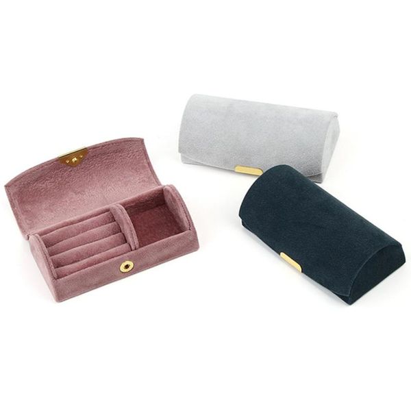 

jewelry pouches, bags style luxury 2021 fashion portable velvet box for ring case 3 colors holder, Pink;blue