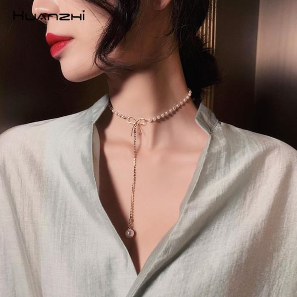 

imitation pearls bow choker dots pendant elegant fine design chic short chain necklaces for women girls party jewelry chokers, Golden;silver