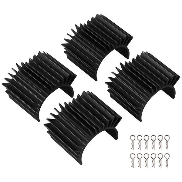 

fans & coolings rc aluminum radiator 4 radiators and 12 silver body fixing clips, suitable for 540 550 brushed motor auto parts