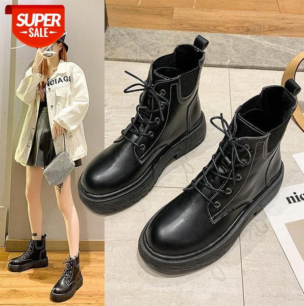 

thin and ins tide thick-soled martin boots women korean style wild single british short #fv4o