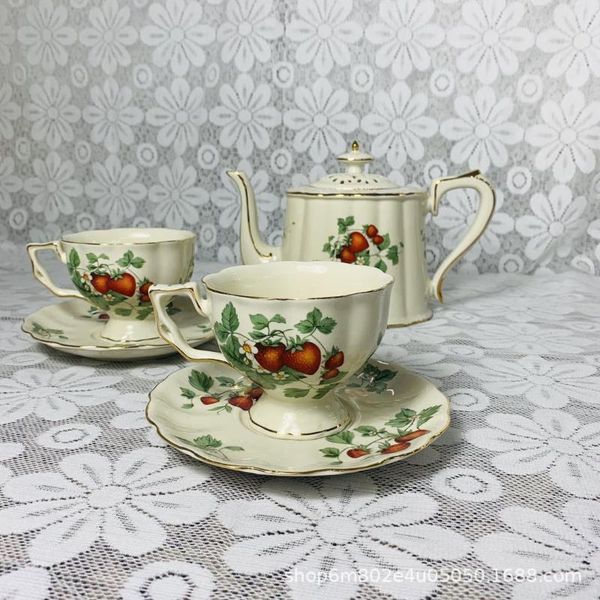 

mugs ceramic coffee cup and saucer big mouth milk tea teapot french retro phnom penh cream strawberry small fresh afternoon