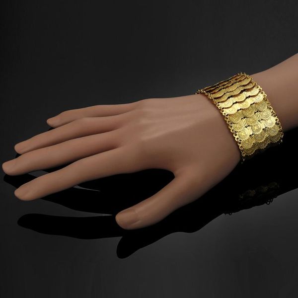 

charm bracelets arab middle east 2021 wedding gift copper gold-plated coins for women bracelet ring chain islamic muslim dress, Golden;silver
