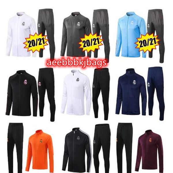 

2022 2021 real madrid full zip jacket soccer tracksuit 20/21 hazard football trcksuit pants lkit training suit chandal sweatshirt, Black